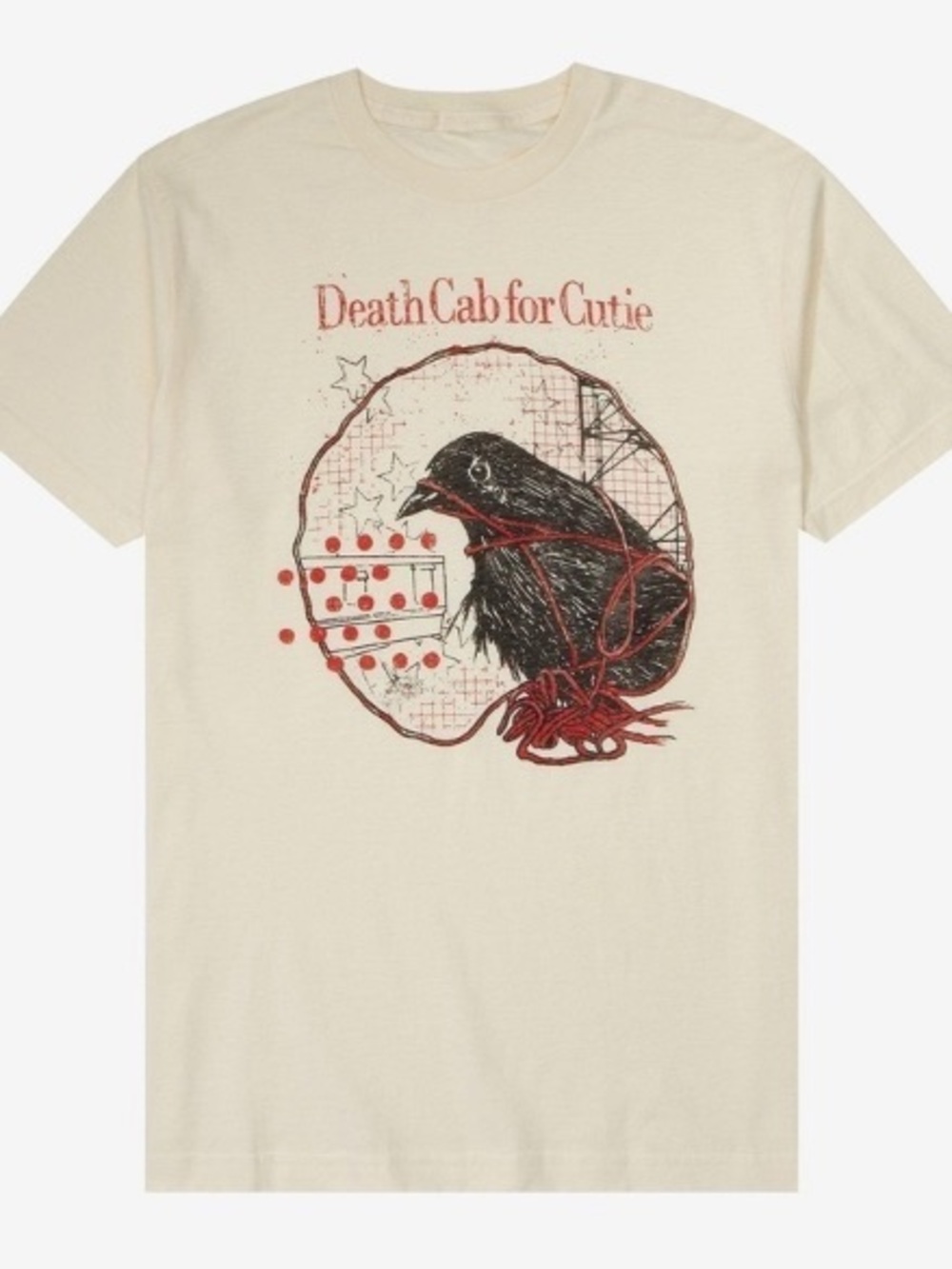Off White Death Cab For Cutie Crow Graphic Tee